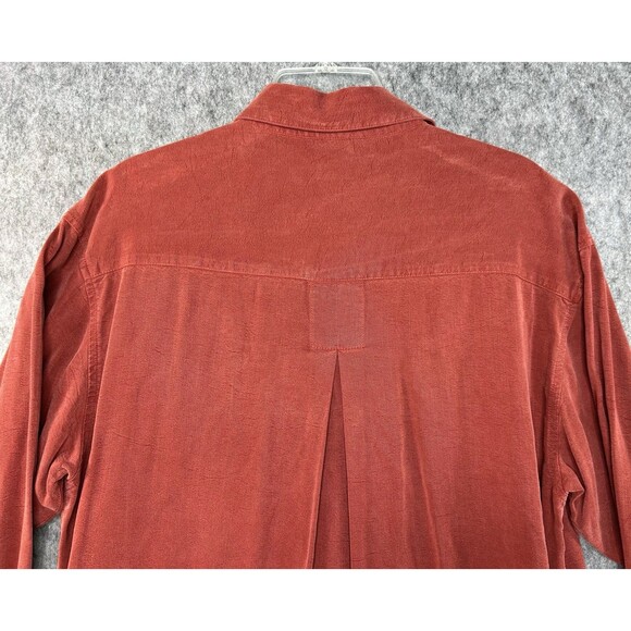 Vtg Tianello Shirt Men’s Small Red Long Sleeve Tencel Baggy Made in USA - Picture 6 of 11